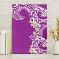 Aloha Polynesian Plumeria Flower Canvas Wall Art Purple Color