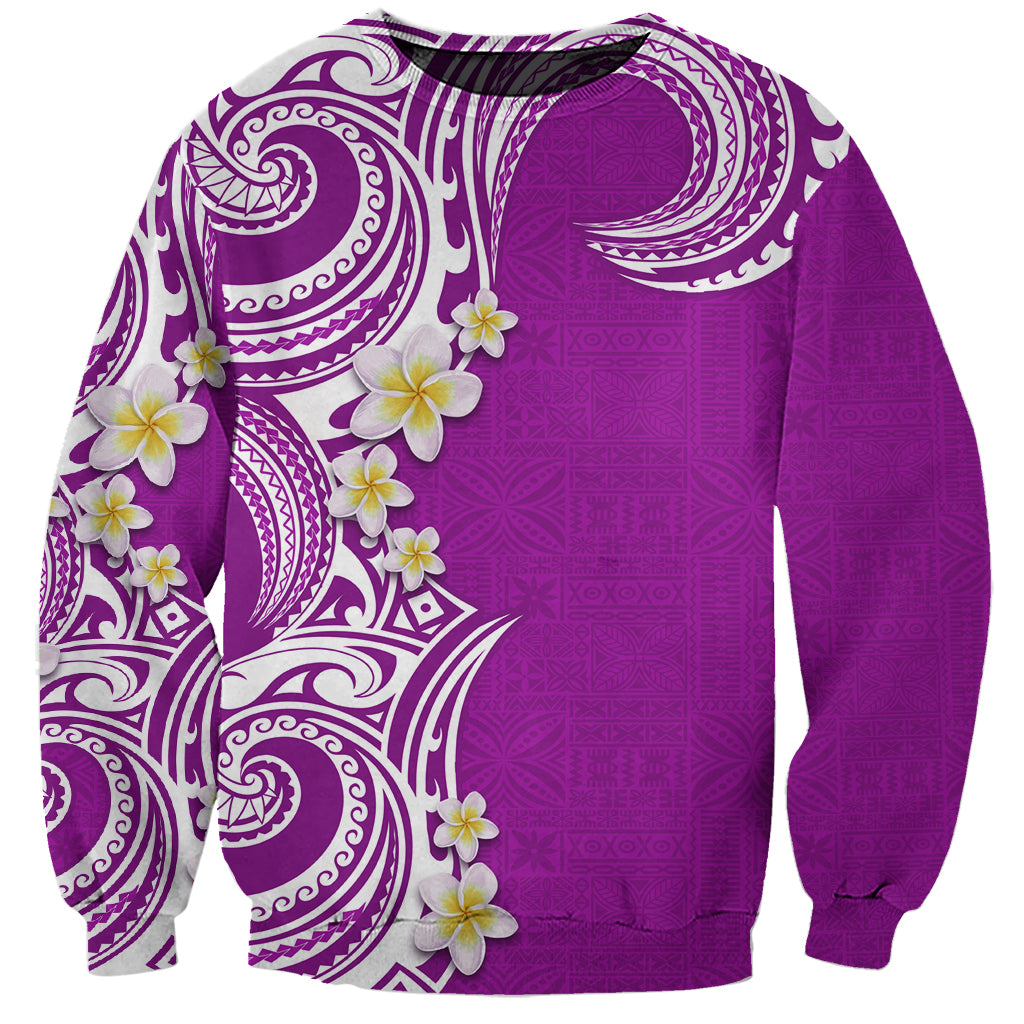 Aloha Polynesian Plumeria Flower Sweatshirt Purple Color LT03 Unisex Purple - Polynesian Pride