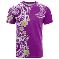 Aloha Polynesian Plumeria Flower T Shirt Purple Color