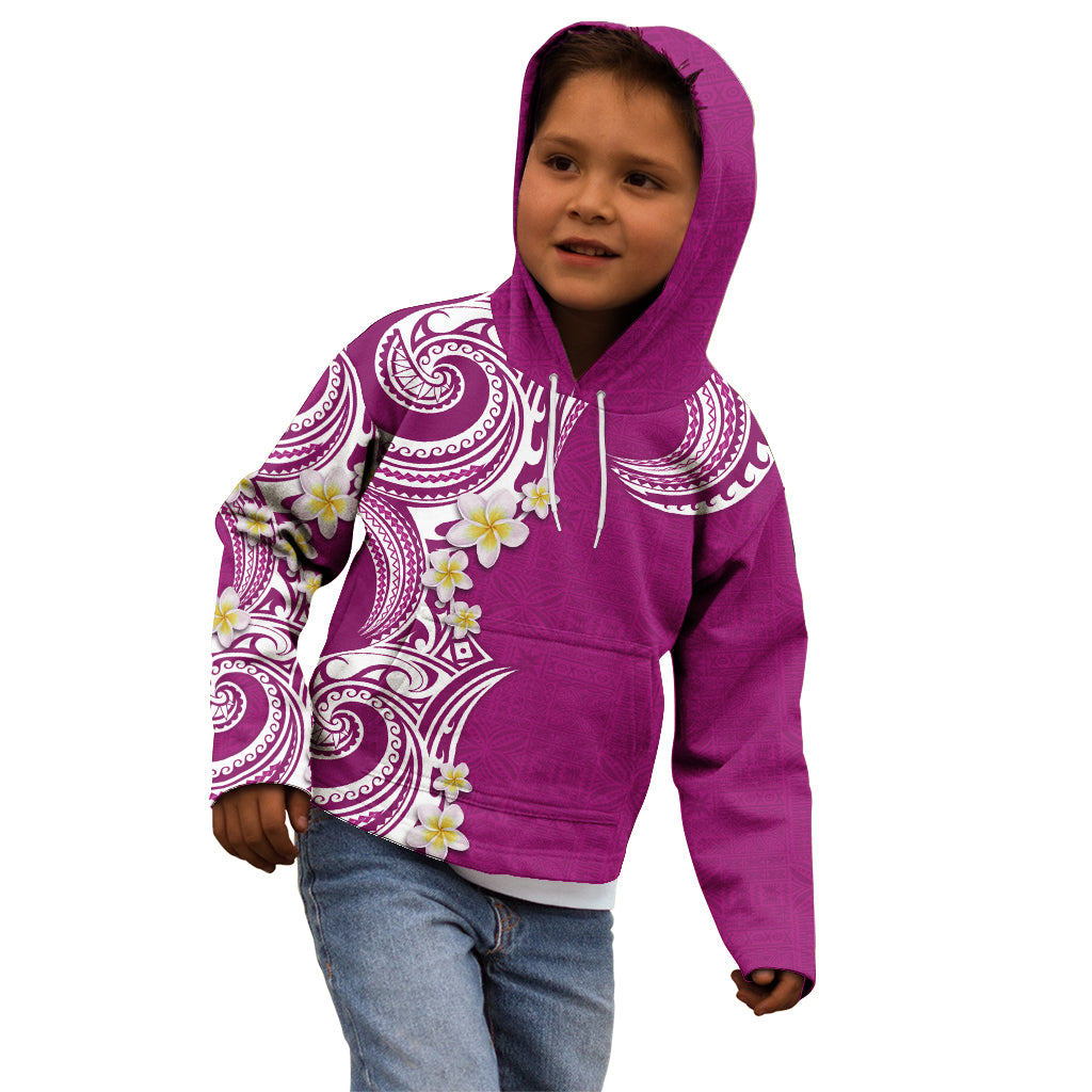 Aloha Polynesian Plumeria Flower Kid Hoodie Pink Color LT03 - Polynesian Pride