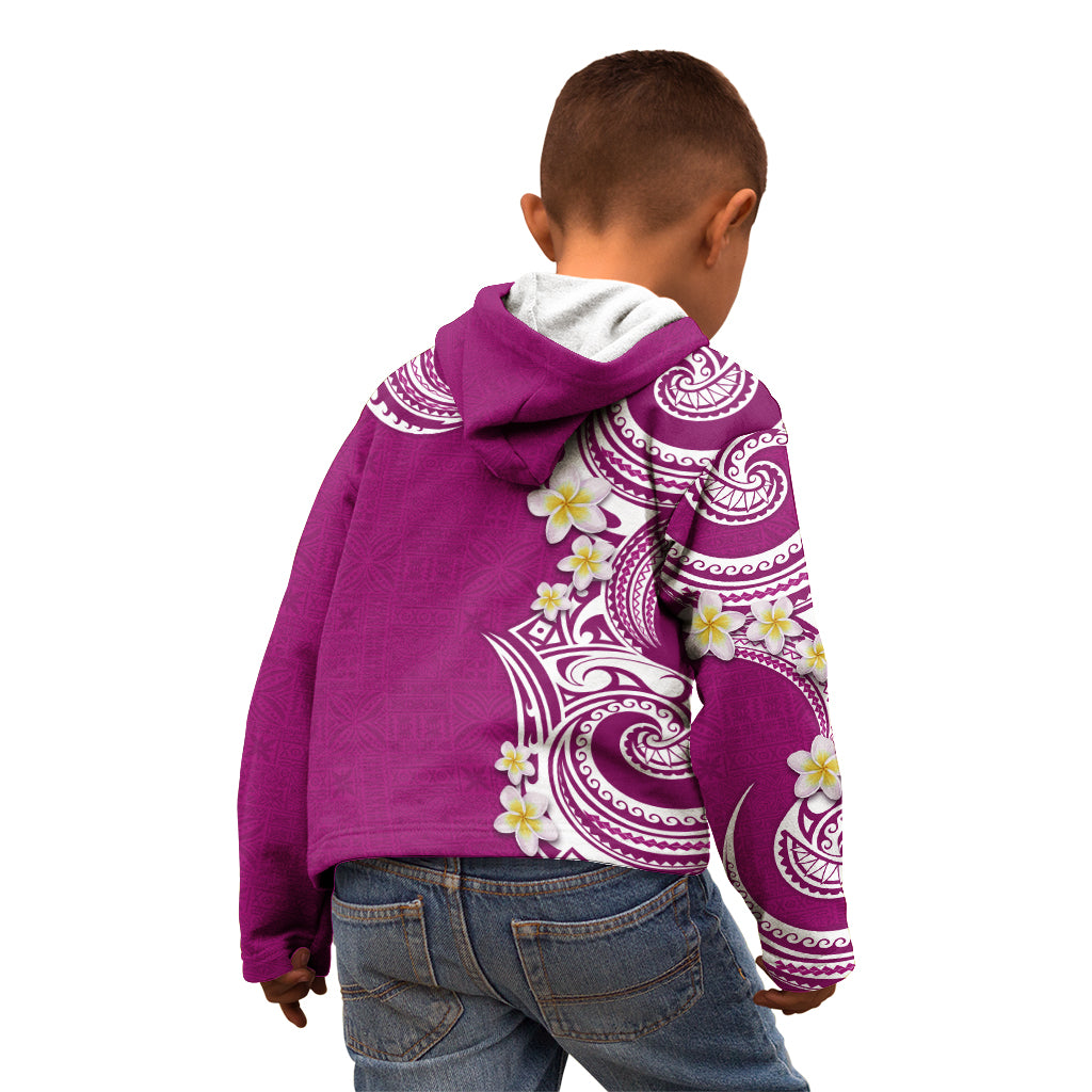 Aloha Polynesian Plumeria Flower Kid Hoodie Pink Color LT03 - Polynesian Pride