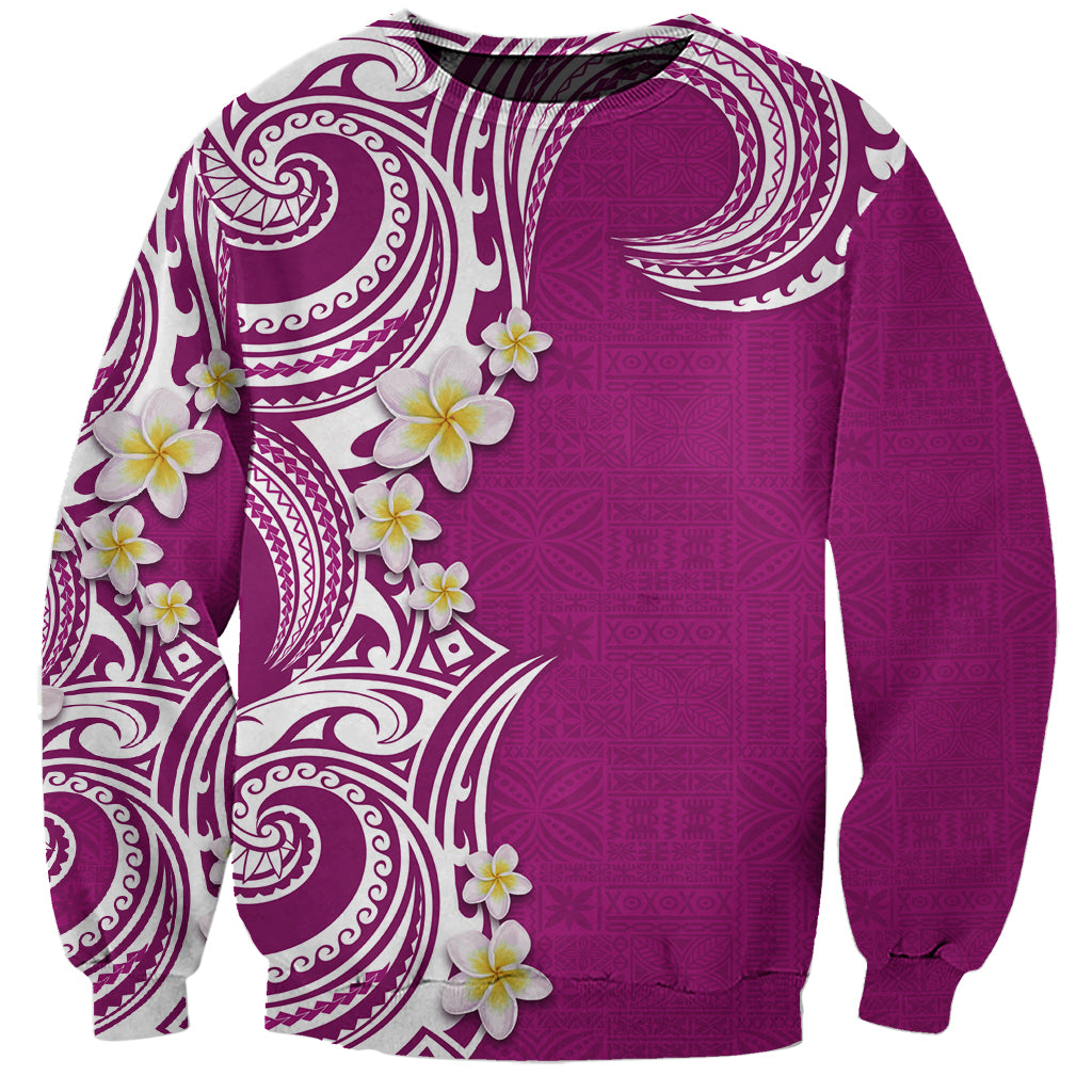 Aloha Polynesian Plumeria Flower Sweatshirt Pink Color LT03 Unisex Pink - Polynesian Pride