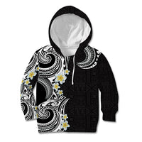 Aloha Polynesian Plumeria Flower Kid Hoodie Black White Color LT03 Hoodie Black - Polynesian Pride