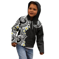 Aloha Polynesian Plumeria Flower Kid Hoodie Black White Color LT03 - Polynesian Pride
