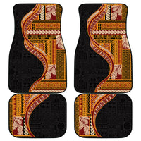 Samoa Siapo Motif and Tapa Pattern Half Style Car Mats Yellow Color