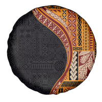 Samoa Siapo Motif and Tapa Pattern Half Style Spare Tire Cover Yellow Color