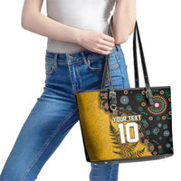 Custom New Zealand and Australia Rugby Leather Tote Bag Maori Warrior With Aboriginal Version