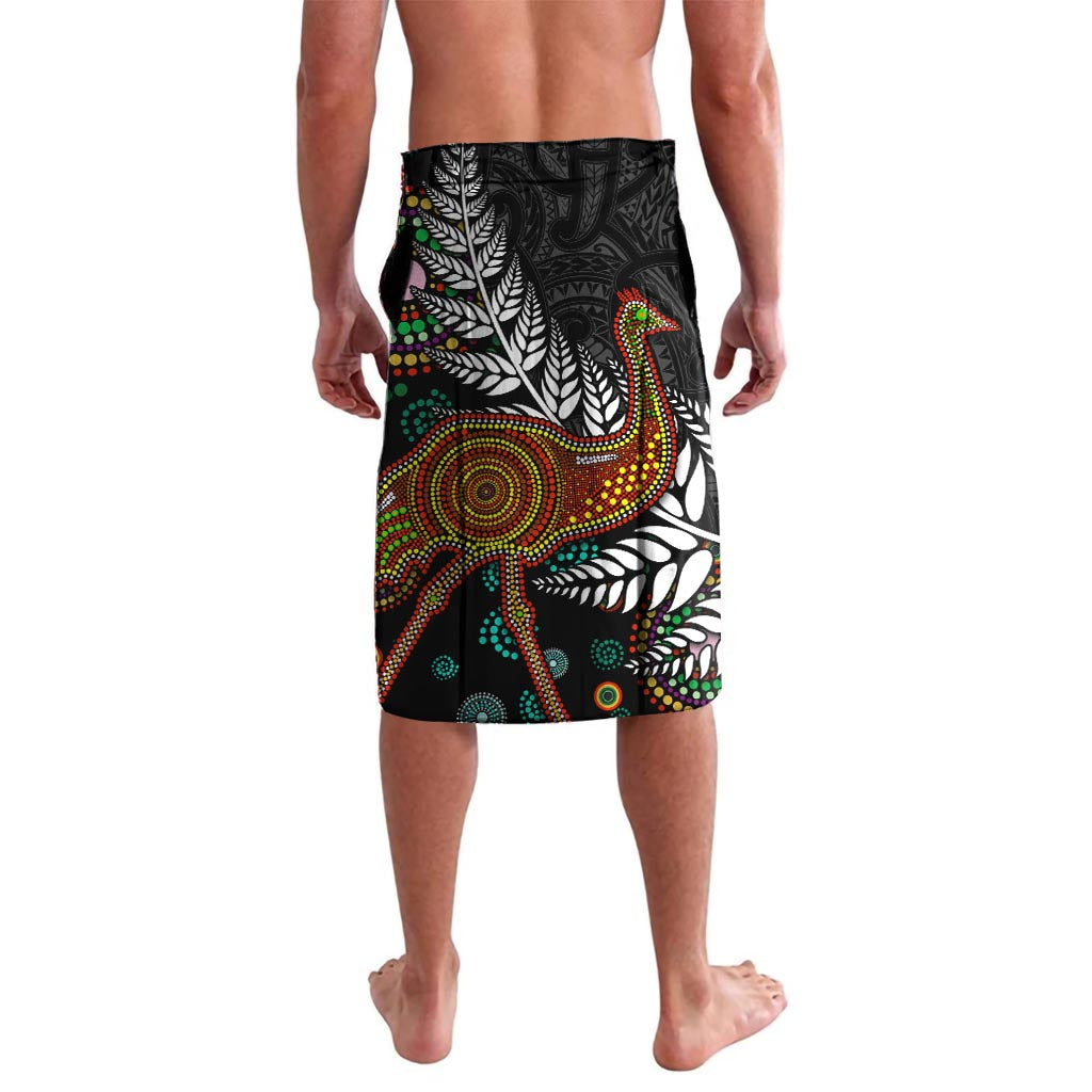 New Zealand Fern and Australia Emu Lavalava Aboriginal Mix Maori Pattern