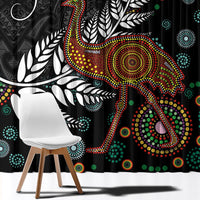 New Zealand Fern and Australia Emu Window Curtain Aboriginal Mix Maori Pattern