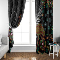 New Zealand Fern and Australia Emu Window Curtain Aboriginal Mix Maori Pattern