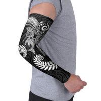 Aotearoa Maori Sea Animals Tribal Arm Sleeves Manta Ray and Shark Moko Pattern Black Color LT03 - Polynesian Pride
