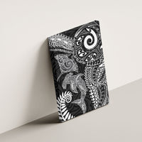 Aotearoa Maori Sea Animals Tribal Canvas Wall Art Manta Ray and Shark Moko Pattern Black Color LT03 - Polynesian Pride