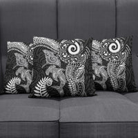 Aotearoa Maori Sea Animals Tribal Pillow Cover Manta Ray and Shark Moko Pattern Black Color LT03 - Polynesian Pride