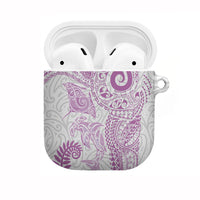 Aotearoa Maori Sea Animals Tribal AirPods Case Manta Ray and Shark Moko Pattern Pink Color