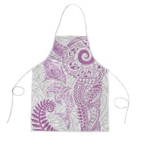 Aotearoa Maori Sea Animals Tribal Apron Manta Ray and Shark Moko Pattern Pink Color