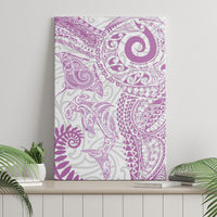 Aotearoa Maori Sea Animals Tribal Canvas Wall Art Manta Ray and Shark Moko Pattern Pink Color LT03 - Polynesian Pride