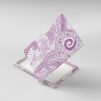 Aotearoa Maori Sea Animals Tribal Canvas Wall Art Manta Ray and Shark Moko Pattern Pink Color LT03 With Frame Pink - Polynesian Pride