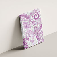 Aotearoa Maori Sea Animals Tribal Canvas Wall Art Manta Ray and Shark Moko Pattern Pink Color LT03 - Polynesian Pride