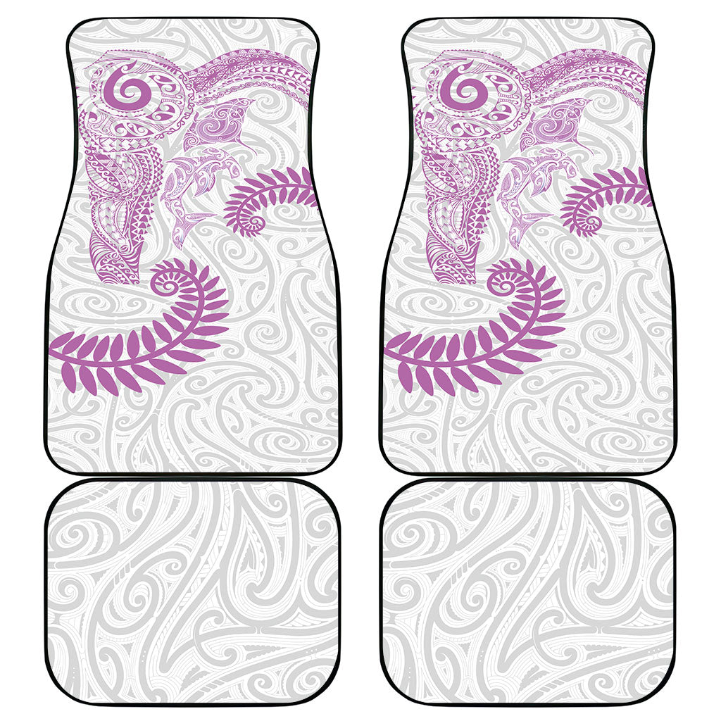Aotearoa Maori Sea Animals Tribal Car Mats Manta Ray and Shark Moko Pattern Pink Color LT03 - Polynesian Pride