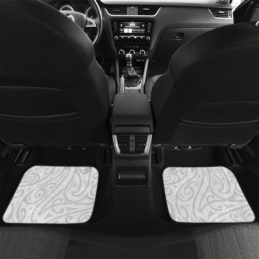 Aotearoa Maori Sea Animals Tribal Car Mats Manta Ray and Shark Moko Pattern Pink Color LT03 Set 2pcs - Back Pink - Polynesian Pride