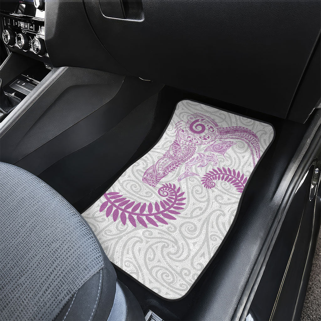 Aotearoa Maori Sea Animals Tribal Car Mats Manta Ray and Shark Moko Pattern Pink Color LT03 - Polynesian Pride