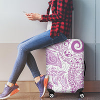 Aotearoa Maori Sea Animals Tribal Luggage Cover Manta Ray and Shark Moko Pattern Pink Color
