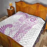 Aotearoa Maori Sea Animals Tribal Quilt Manta Ray and Shark Moko Pattern Pink Color LT03 - Polynesian Pride