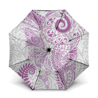 Aotearoa Maori Sea Animals Tribal Umbrella Manta Ray and Shark Moko Pattern Pink Color LT03 One Size Folded 11.42 inch Opened Diameter 37.4 inch Pink - Polynesian Pride