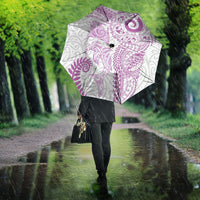 Aotearoa Maori Sea Animals Tribal Umbrella Manta Ray and Shark Moko Pattern Pink Color LT03 - Polynesian Pride