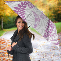 Aotearoa Maori Sea Animals Tribal Umbrella Manta Ray and Shark Moko Pattern Pink Color LT03 - Polynesian Pride