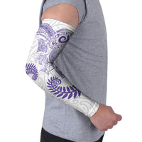 Aotearoa Maori Sea Animals Tribal Arm Sleeves Manta Ray and Shark Moko Pattern Purple Color