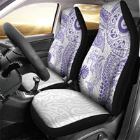 Aotearoa Maori Sea Animals Tribal Car Seat Cover Manta Ray and Shark Moko Pattern Purple Color