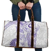 Aotearoa Maori Sea Animals Tribal Travel Bag Manta Ray and Shark Moko Pattern Purple Color