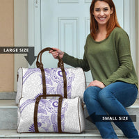 Aotearoa Maori Sea Animals Tribal Travel Bag Manta Ray and Shark Moko Pattern Purple Color