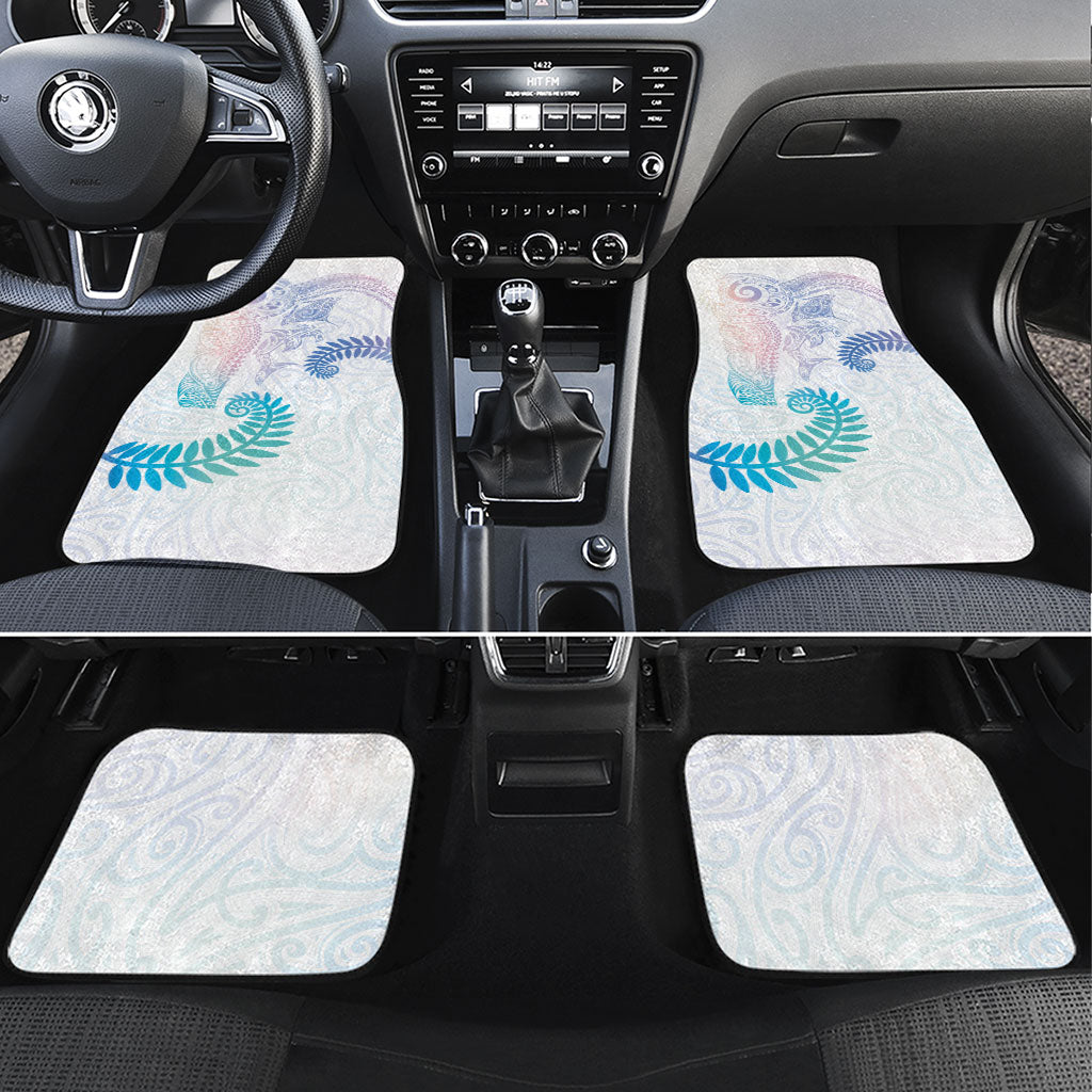 Aotearoa Maori Sea Animals Tribal Car Mats Manta Ray and Shark Moko Pattern Sweet Pastel