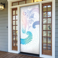 Aotearoa Maori Sea Animals Tribal Door Cover Manta Ray and Shark Moko Pattern Sweet Pastel