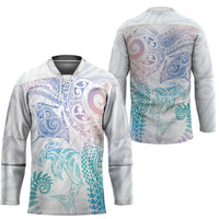 Aotearoa Maori Sea Animals Tribal Hockey Jersey Manta Ray and Shark Moko Pattern Sweet Pastel
