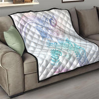 Aotearoa Maori Sea Animals Tribal Quilt Manta Ray and Shark Moko Pattern Sweet Pastel LT03 - Polynesian Pride
