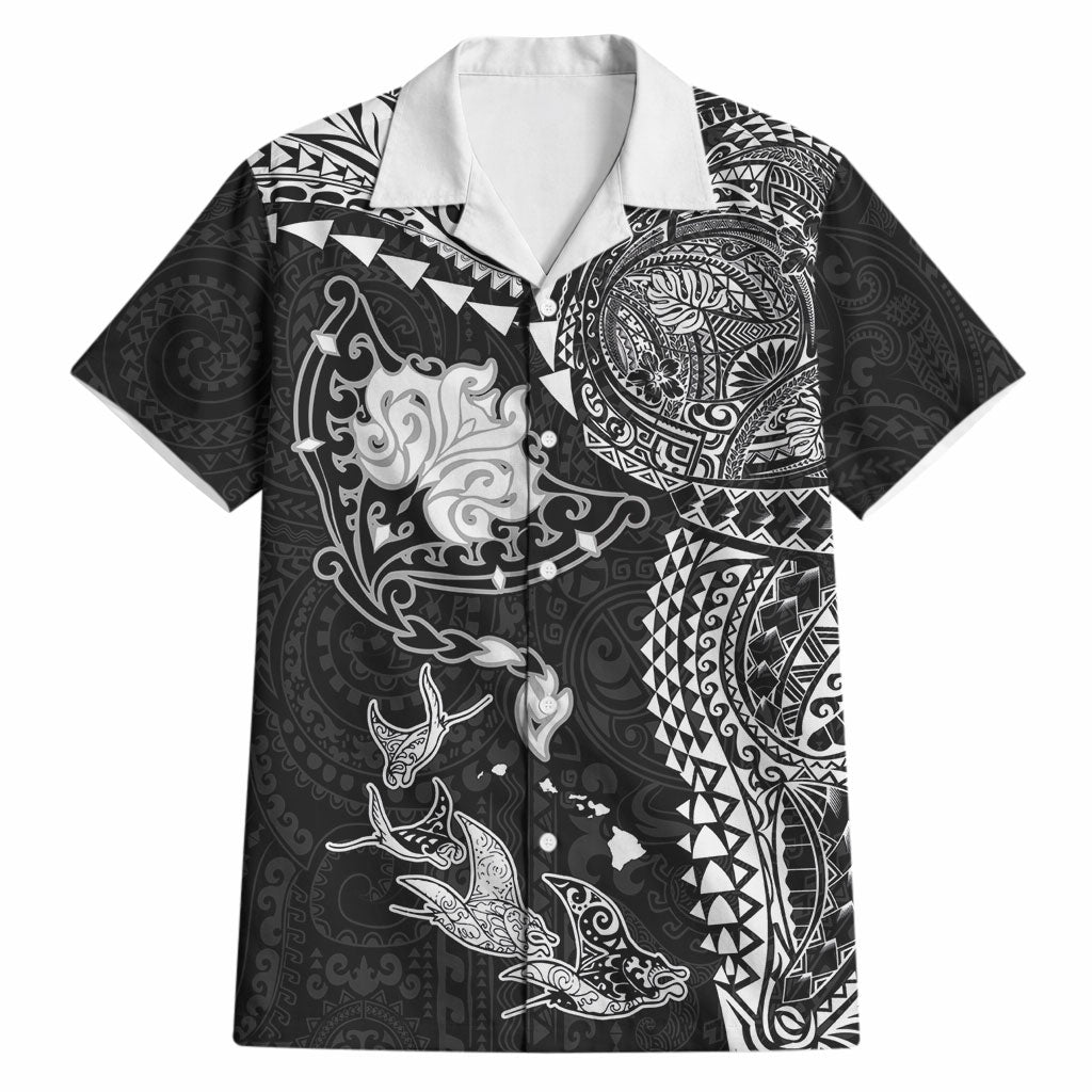 Hawaiian Manta Ray Tribal Hawaiian Shirt Polynesian Art Motifs Black Color LT03 Black - Polynesian Pride