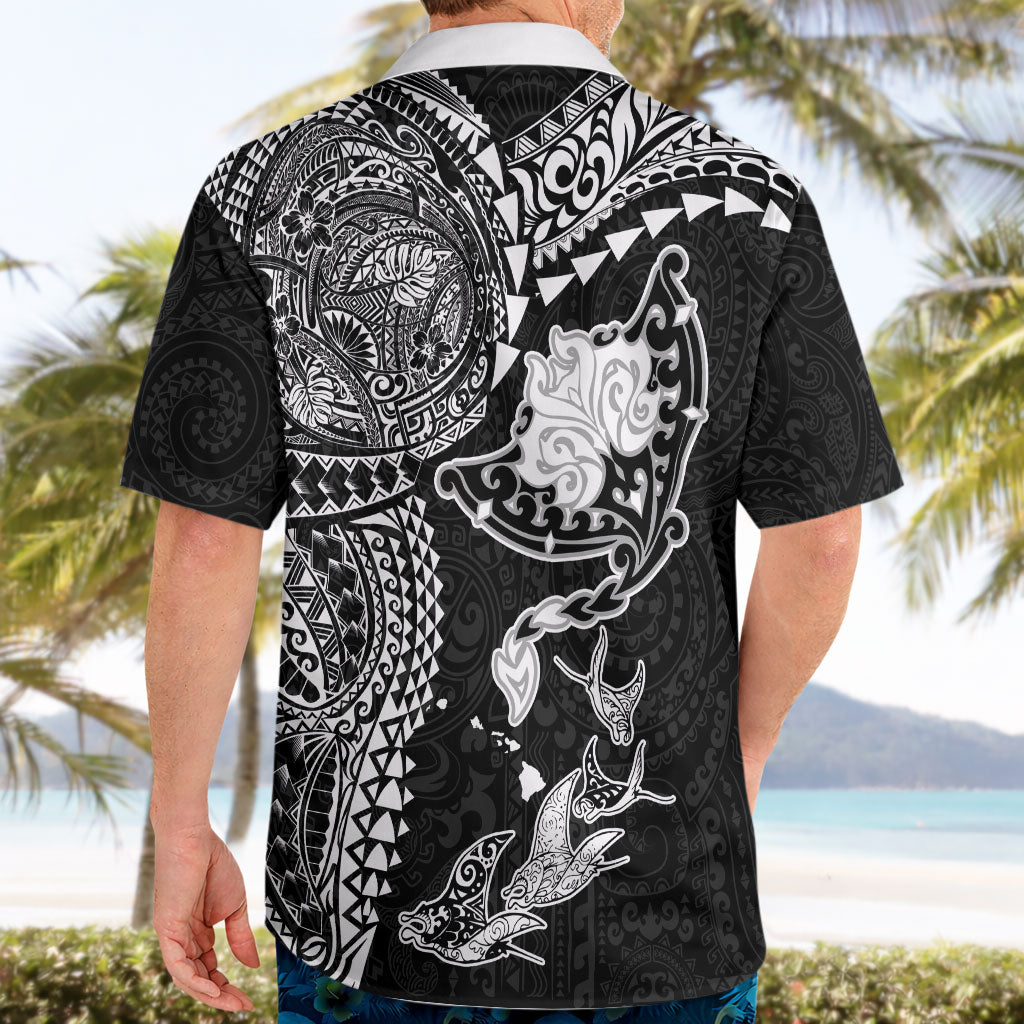 Hawaiian Manta Ray Tribal Hawaiian Shirt Polynesian Art Motifs Black Color LT03 - Polynesian Pride