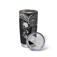 Hawaiian Manta Ray Tribal Tumbler Cup Polynesian Art Motifs Black Color