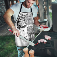 Hawaiian Manta Ray Tribal Apron Polynesian Art Motifs White Color LT03 - Polynesian Pride