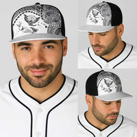 Hawaiian Manta Ray Tribal Baseball Net Cap Polynesian Art Motifs White Color LT03 - Polynesian Pride