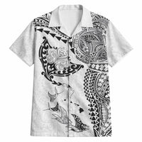 Hawaiian Manta Ray Tribal Hawaiian Shirt Polynesian Art Motifs White Color LT03 White - Polynesian Pride