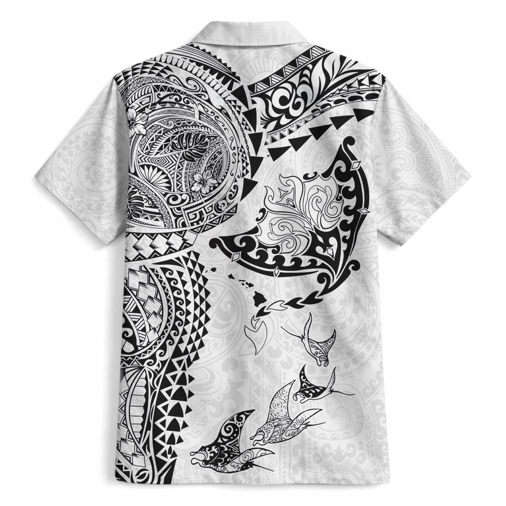 Hawaiian Manta Ray Tribal Hawaiian Shirt Polynesian Art Motifs White Color LT03 - Polynesian Pride