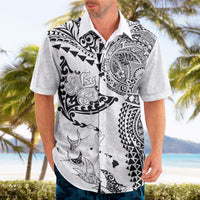 Hawaiian Manta Ray Tribal Hawaiian Shirt Polynesian Art Motifs White Color LT03 - Polynesian Pride