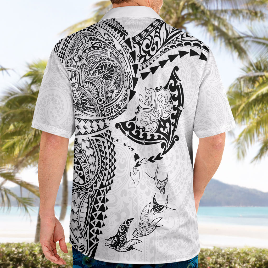Hawaiian Manta Ray Tribal Hawaiian Shirt Polynesian Art Motifs White Color LT03 - Polynesian Pride
