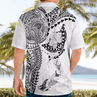 Hawaiian Manta Ray Tribal Hawaiian Shirt Polynesian Art Motifs White Color LT03 - Polynesian Pride