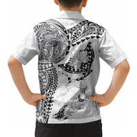 Hawaiian Manta Ray Tribal Hawaiian Shirt Polynesian Art Motifs White Color LT03 - Polynesian Pride