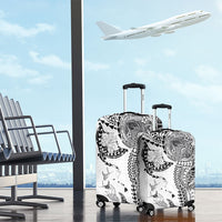 Hawaiian Manta Ray Tribal Luggage Cover Polynesian Art Motifs White Color LT03 - Polynesian Pride